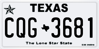 TX license plate CQG3681