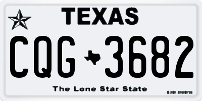 TX license plate CQG3682