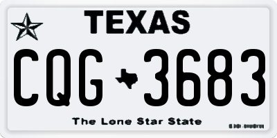 TX license plate CQG3683