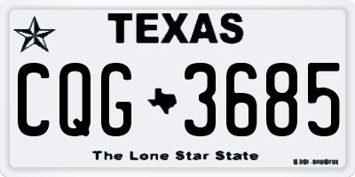 TX license plate CQG3685