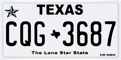 TX license plate CQG3687