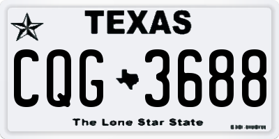 TX license plate CQG3688