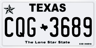 TX license plate CQG3689