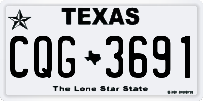 TX license plate CQG3691