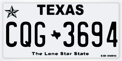 TX license plate CQG3694