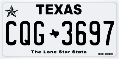 TX license plate CQG3697