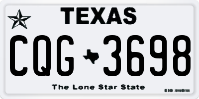TX license plate CQG3698