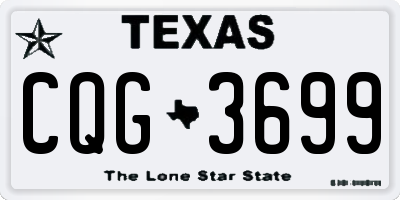 TX license plate CQG3699