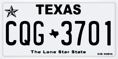 TX license plate CQG3701