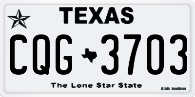 TX license plate CQG3703