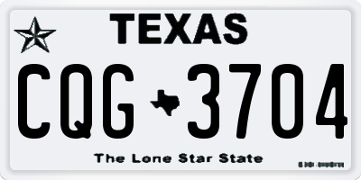 TX license plate CQG3704