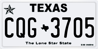 TX license plate CQG3705