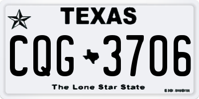TX license plate CQG3706