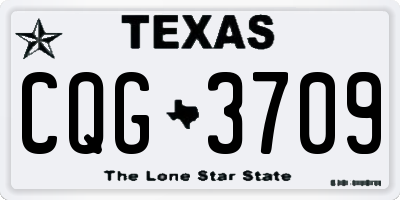TX license plate CQG3709