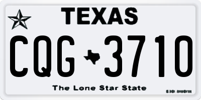 TX license plate CQG3710