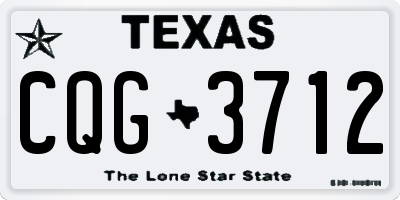 TX license plate CQG3712