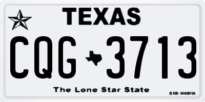 TX license plate CQG3713