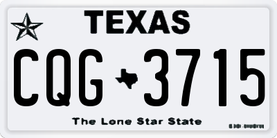 TX license plate CQG3715