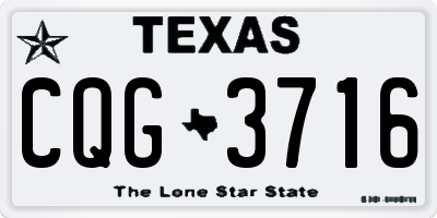 TX license plate CQG3716