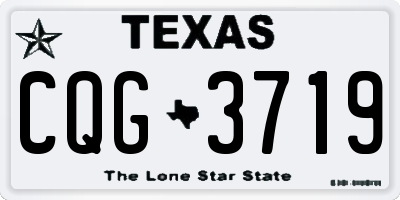 TX license plate CQG3719