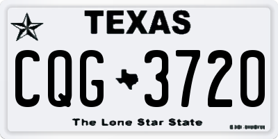 TX license plate CQG3720