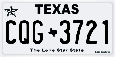 TX license plate CQG3721