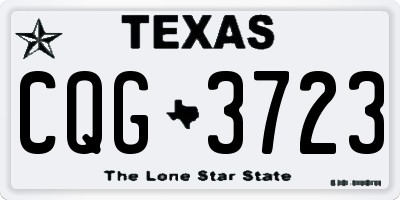 TX license plate CQG3723