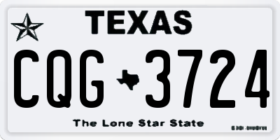 TX license plate CQG3724