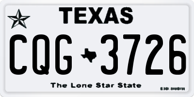 TX license plate CQG3726