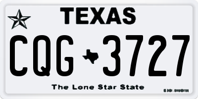 TX license plate CQG3727