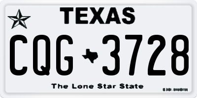 TX license plate CQG3728