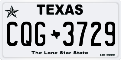 TX license plate CQG3729