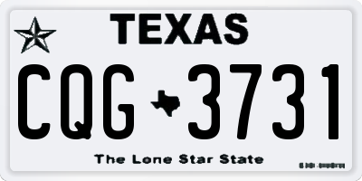 TX license plate CQG3731