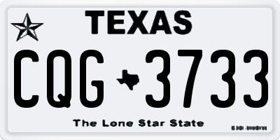 TX license plate CQG3733