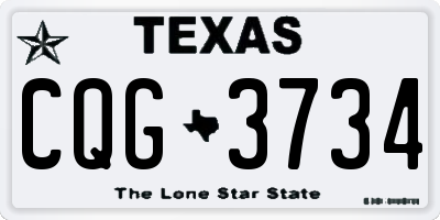 TX license plate CQG3734