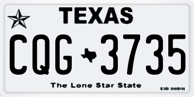 TX license plate CQG3735