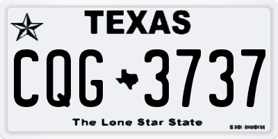 TX license plate CQG3737
