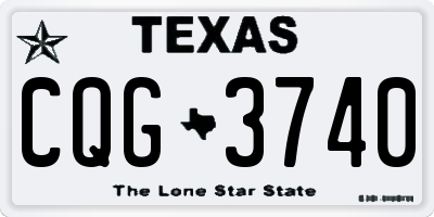 TX license plate CQG3740