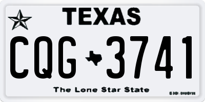 TX license plate CQG3741