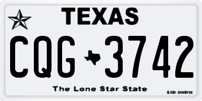 TX license plate CQG3742