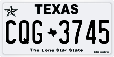TX license plate CQG3745