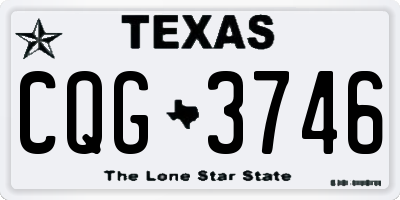 TX license plate CQG3746