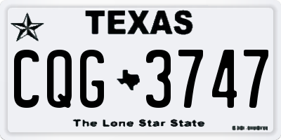 TX license plate CQG3747