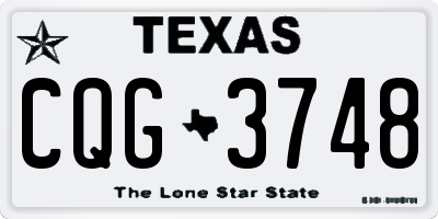 TX license plate CQG3748