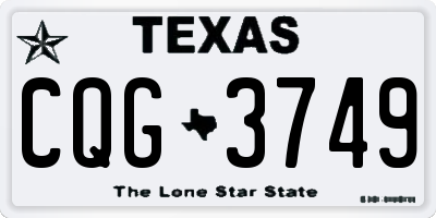 TX license plate CQG3749