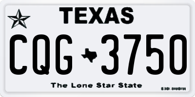 TX license plate CQG3750