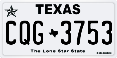 TX license plate CQG3753
