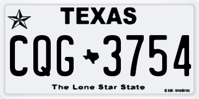 TX license plate CQG3754