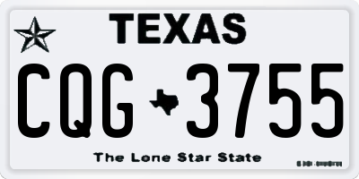 TX license plate CQG3755