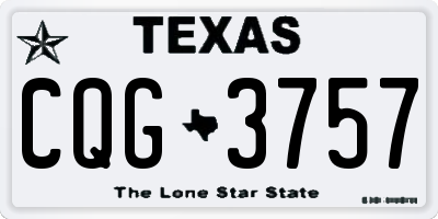 TX license plate CQG3757